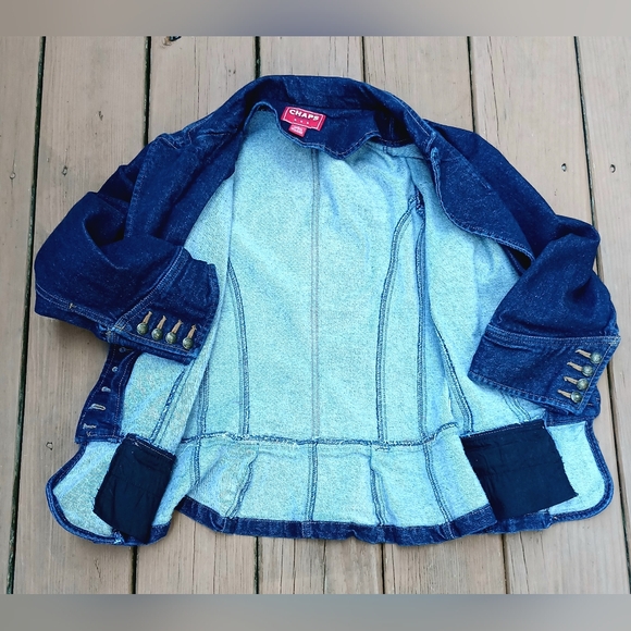 Chaps Ralph Lauren Jean Jacket Size L Military Style Denim Jacket - Picture 4 of 9